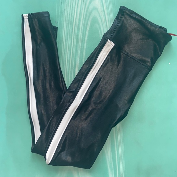 SPANX Faux Leather Side Stripe Leggings - Picture 3 of 5